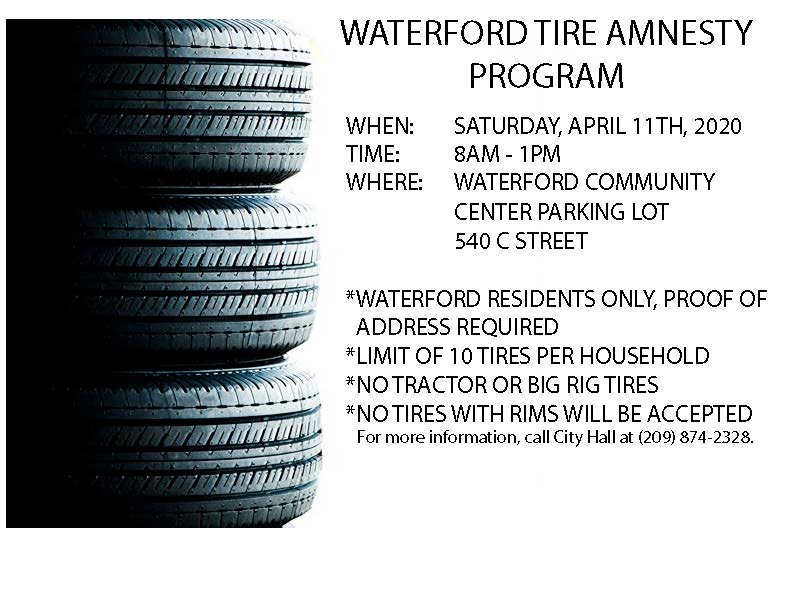 2020 WATERFORD TIRE AMNESTY PROGRAM